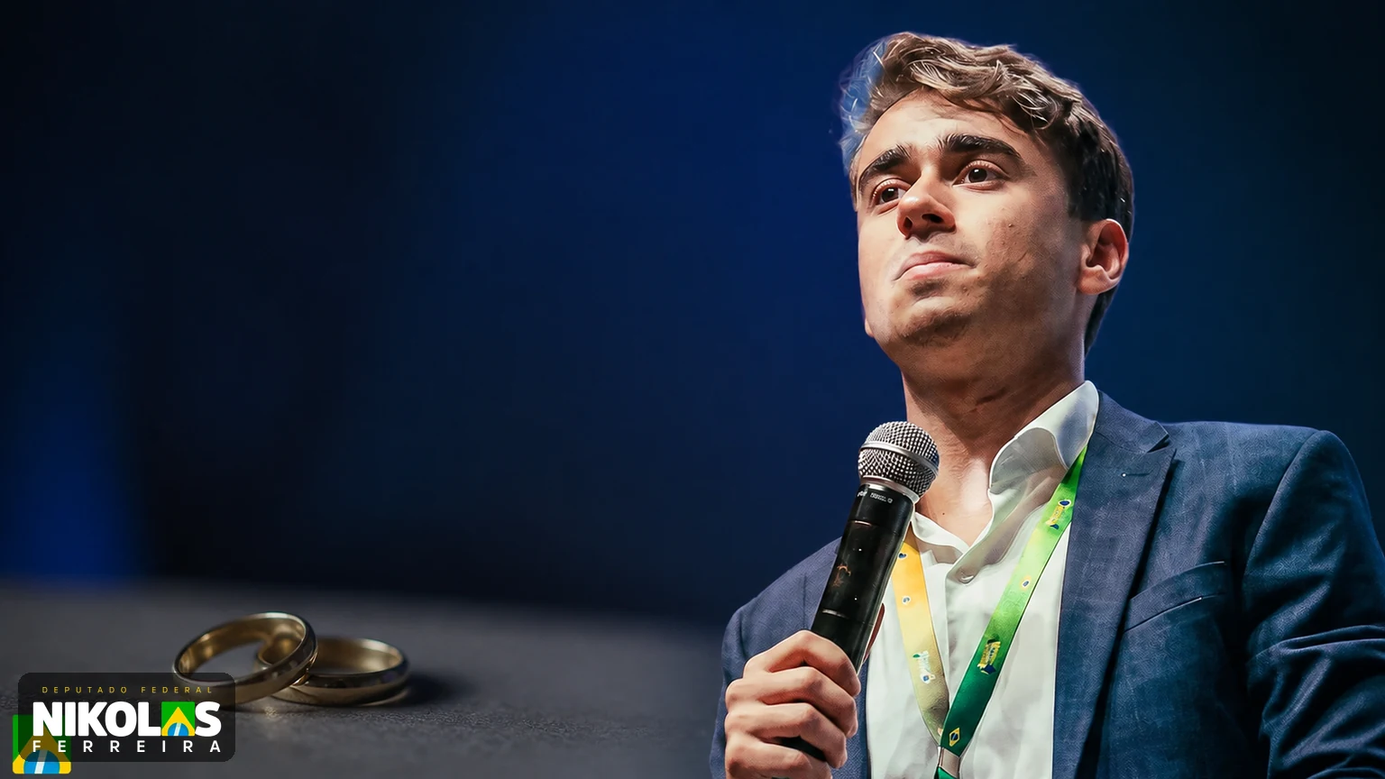Nikolas Ferreira em capa editorial sobre sua esposa, Lívia Orletti