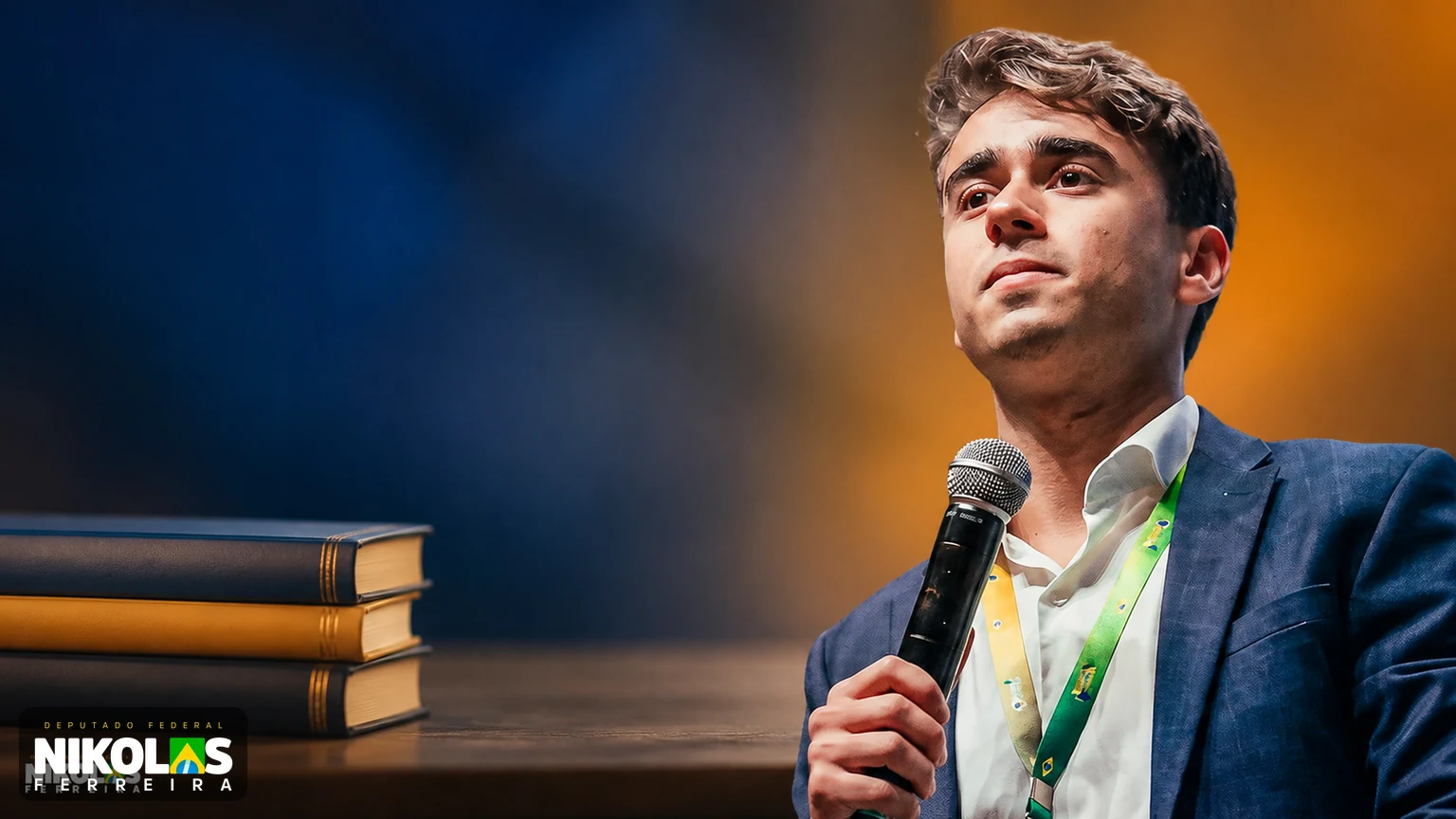Nikolas Ferreira em capa editorial sobre os livros que publicou